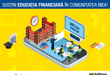 Cursuri de educație financiară și sprijin financiar pentru echipamente oferite liceelor prin programul „Susțin educația financiară în comunitatea mea”, derulat de JA România și Raiffeisen Bank
