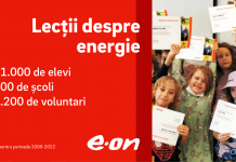 Lecțiile despre energie predate de voluntarii E.ON au ajuns anul acesta la 1.400 de elevi din opt județe