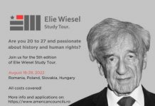 American Councils for International Education anunță organizarea celei de-a cincea ediții a Elie Wiesel Study Tour