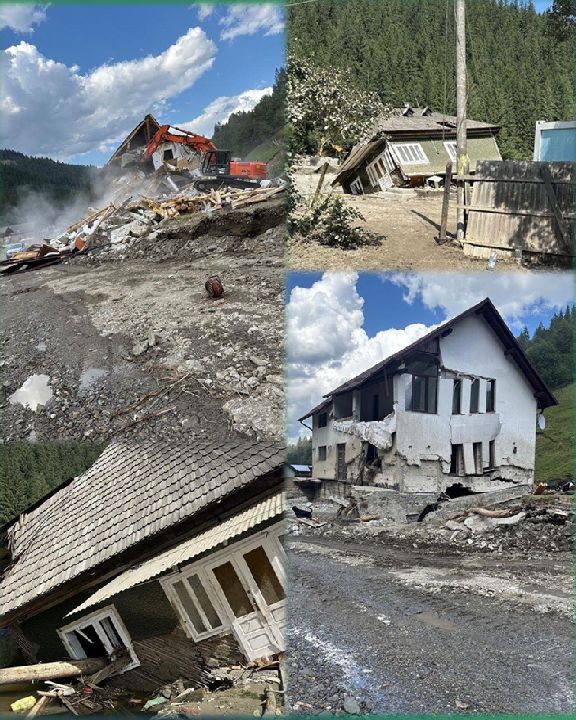 Colaj foto locuinte avariate de inundatii